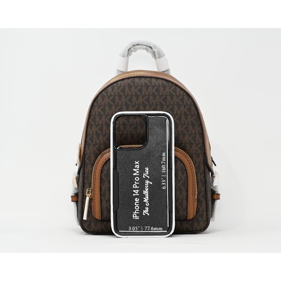 MICHAEL KORS JAYCEE XS Mini Convertible Brown Logo Canvas Backpack NWT $398 main image 15